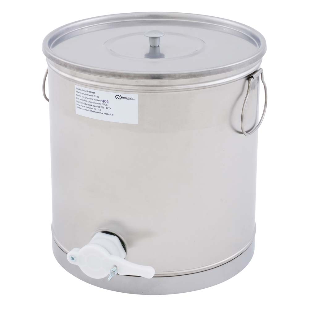 Nerūsējošā tērauda medus tvertne ar rokturiem, 25 l (ECO)