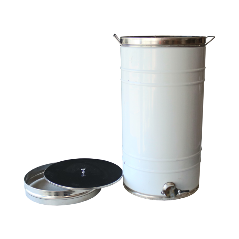 Medaus nusodinimo talpa, 70L/100kg, nerūdijančio plieno, su koštuvu