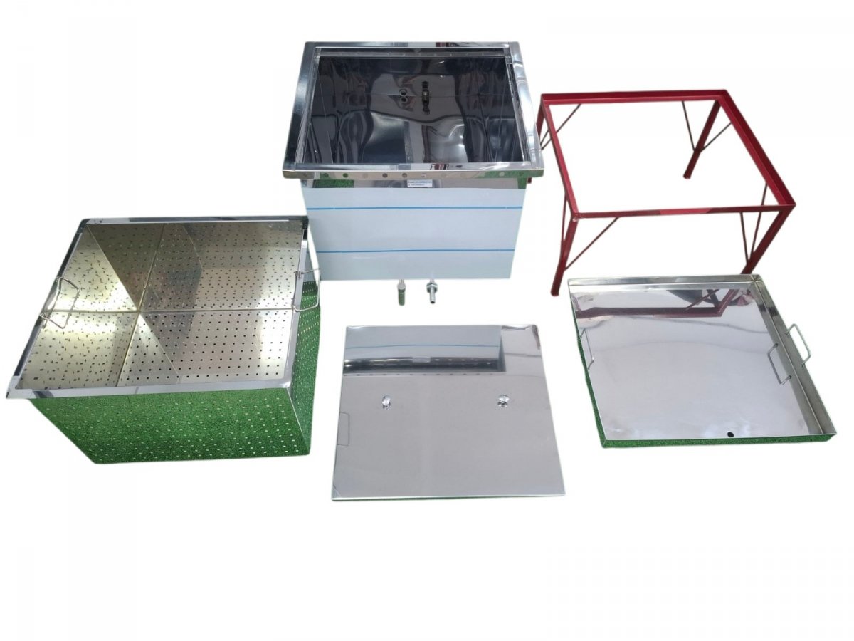 Manual tangential honey extractor, 4 frames, stainless steel (Ø 52 cm) nuotrauka 3